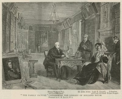 A családi kép - a Holland House könyvtára alkotó: Charles Robert Leslie