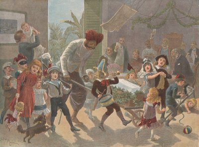 The Yule Log in India – Bringing in the Ice, The Graphic Christmas Numb..., 1889. december 2. alkotó: Charles Roberts