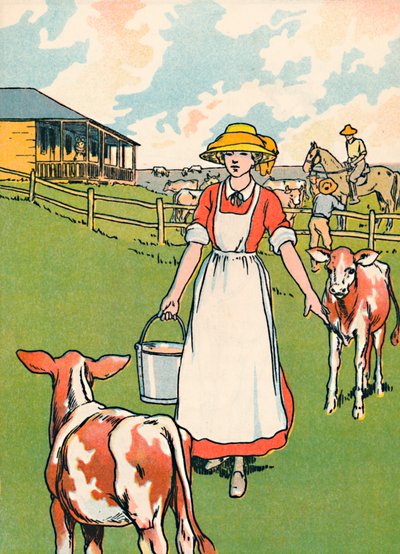 Egy ausztrál tejgazdaság, 1912 alkotó: Charles Robinson