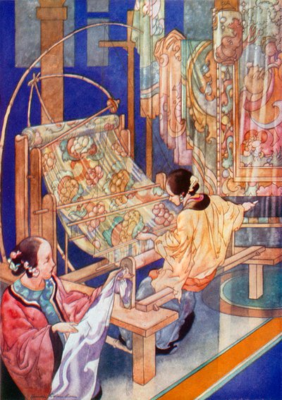 Kínai szövés (színes litográfia) alkotó: Charles Robinson
