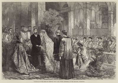 Norfolk hercegének házassága Lady Flora Hastingsszel a bromptoni oratóriumban alkotó: Sir John Charles Robinson