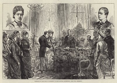 Rosebery gróf és Miss Hannah Rothschild házassága, a polgári szertartás alkotó: Sir John Charles Robinson