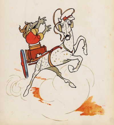 Nonszensz: balesetet szenvedett lóvontatású kocsi (színes litográfia) alkotó: Charles Robinson