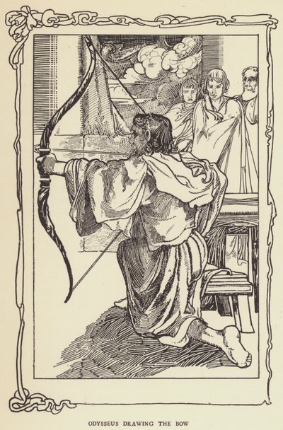 Odüsszeusz rajzolja az íjat alkotó: Sir John Charles Robinson