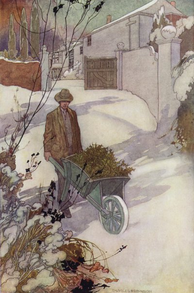 Szentimentális kertünk: Tél (színes litó) alkotó: Charles Robinson