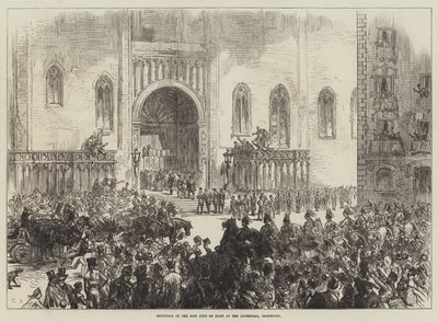 Spanyolország új királyának fogadása a barcelonai katedrálisban alkotó: Sir John Charles Robinson