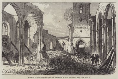 A croydoni Szent János-templom romjait múlt vasárnap tűz pusztította el alkotó: Sir John Charles Robinson