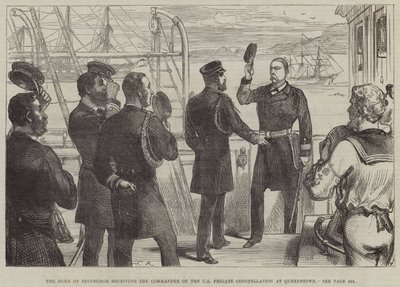 Edinburgh hercege fogadja az amerikai fregatt csillagkép parancsnokát Queenstownban alkotó: Sir John Charles Robinson