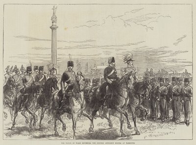 A walesi herceg áttekinti a norfolki tüzérségi milíciát Yarmouthban alkotó: Sir John Charles Robinson