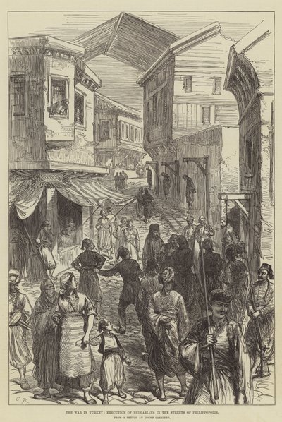 The War in Turkey, Execution of Bulgarians in the Streets of Philippopolis  alkotó: Sir John Charles Robinson