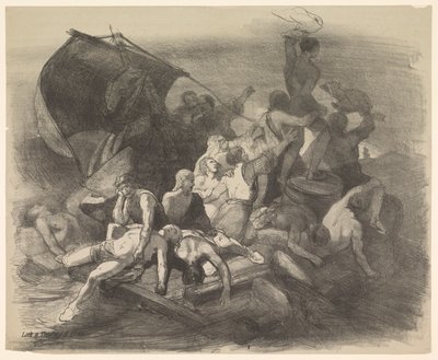 A Medúza hajótörése. Jelenet az ilyen nevű drámából alkotó: Charles Rochussen