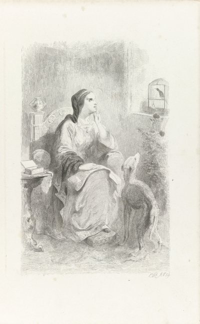 Helene kinéz az ablakon alkotó: Charles Rochussen