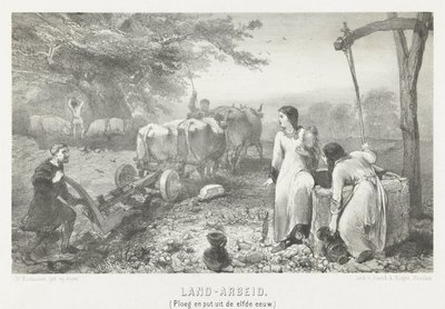 Földmunkás (eke és kút a XI. századból) (cím a tárgyon) alkotó: Charles Rochussen