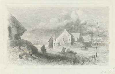 Árvíz Lithben 1855-ös árvízi katasztrófa (sorozat címe) alkotó: Charles Rochussen