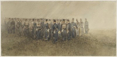Egy zászlóalj gyalogos szünete a lápnál alkotó: Charles Rochussen