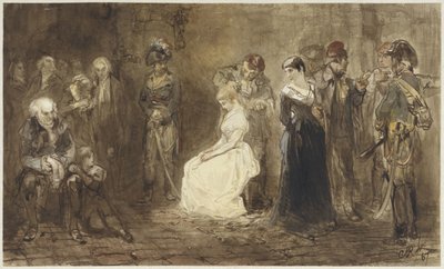 Erzsébet francia hercegnő a börtönben, 1794. május 10 alkotó: Charles Rochussen