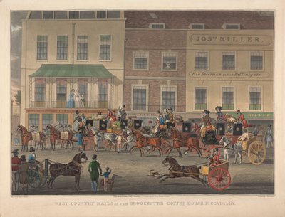 West Country Mails a Gloucester Coffee House-ban, Piccadillyben alkotó: Charles Rosenberg