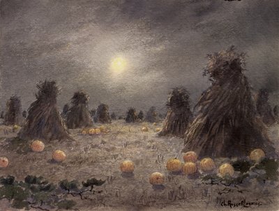 Autumn Harvest by Moonlight (wc papíron) alkotó: Charles Russell Loomis
