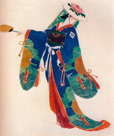 "Kosztümtervezés a kórus hölgyének, a Mikadoban", 1926 alkotó: Charles S Ricketts