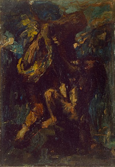 Jákob birkózik az angyallal, 19. század alkotó: Charles S Ricketts