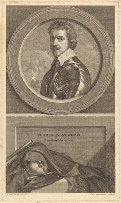 Thomas Wentworth, Comte de Strafford alkotó: Charles Simonneau after Adriaen van der Werff after Sir Anthony van Dyck