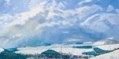 Clouds Gathering over the Hills, 2016 (olaj, vászon) alkotó: Charles Simpson