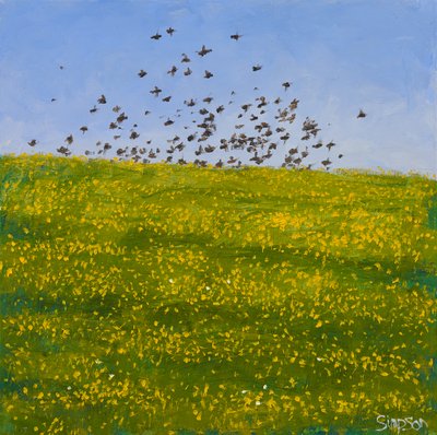 Starlings  Buttercups, Iona, 2015 (olaj, vászon) alkotó: Charles Simpson