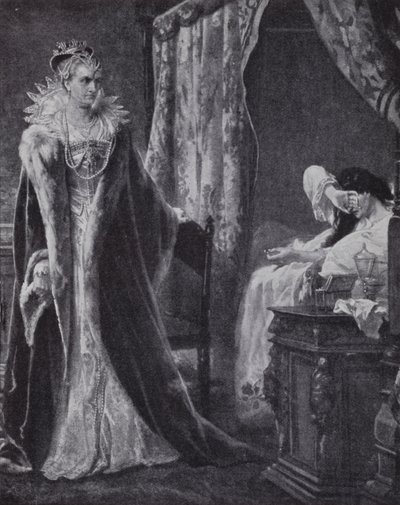 Nottingham grófnője visszaadja Essex grófjának gyűrűjét I. Erzsébet királynőnek, de túl késő volt ahhoz, hogy megmentse a kivégzéstől (litho) alkotó: Charles Soubre
