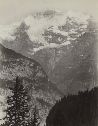 Jungfrau, Kilátás Mürrenből, Svájc, c. 1860-as évek. alkotó: Charles Soulier