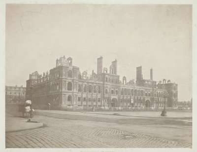 Párizs tűz (A városháza homlokzata), a "Paris Incendié" sorozatból. alkotó: Charles Soulier