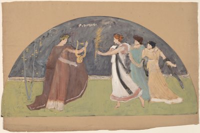 Tanulmány egy Lunette számára alkotó: Charles Sprague Pearce