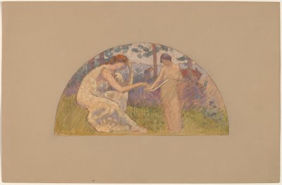 Tanulmány egy Lunette számára alkotó: Charles Sprague Pearce