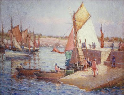 A rakparton (olaj, vászon) alkotó: Charles Stenhouse