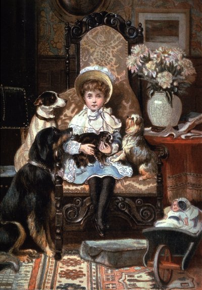 Doddy és házi kedvence, 1885 körül (illusztráció) alkotó: Charles Trevor (after) Garland