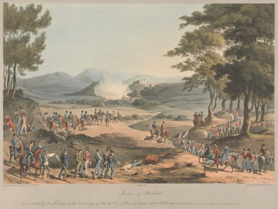 4. szám: Poinbal városa. A franciák 1811. március 11-én reggel kiürítették a várost. alkotó: Charles Turner