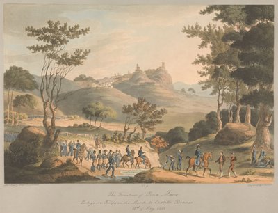 9. szám: Pina Macor határvidéke. Portugál csapatok menetelése Costello Branco felé, 1811. május 18. alkotó: Charles Turner