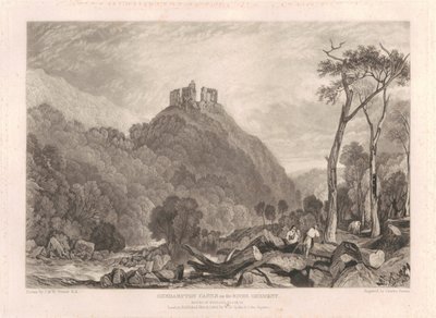 Okehampton vára az Okement folyónál alkotó: Charles Turner