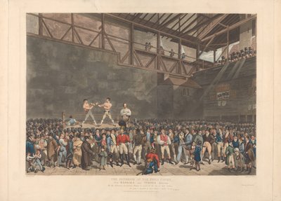A Fives Court belső tere, Randall és Turner párbajozás közben alkotó: Charles Turner