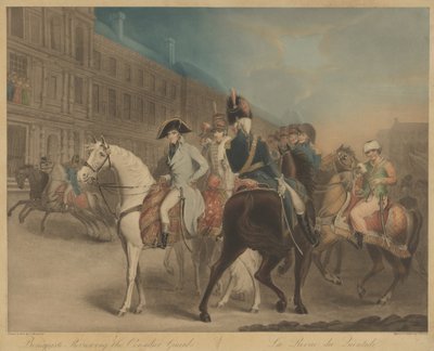 Bonaparte áttekinti a konzuli őrséget (La Revue du Quintidi) alkotó: Charles Turner after John James Masquerier