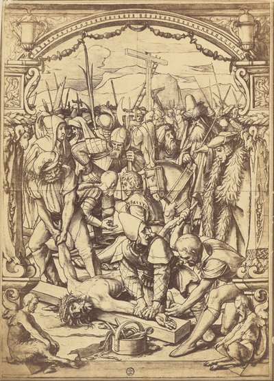 Krisztus a keresztre van szögezve alkotó: Charles Von Bouell