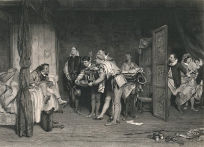 Christopher Sly Taming a cickányból, 1870. alkotó: Charles W. Sharpe