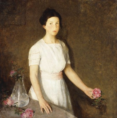 Lány vörös rózsával alkotó: Charles Webster Hawthorne