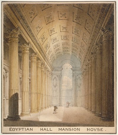 Belső nézet az Egyptian Hall, Mansion House, City of London, 1820 alkotó: Charles Wild