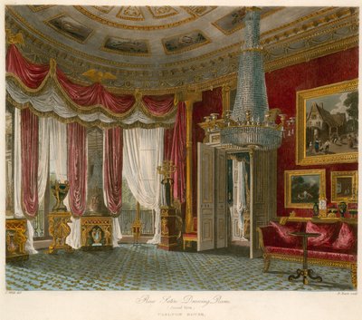 Rose Satin Drawing Room, Carlton House, London alkotó: Charles Wild
