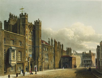 Szent Jakab-palota, „A királyi rezidenciák történetéből”, Richard Reeve (sz. 1780) metszete, William Henry Pyne (1769-1843), 1819 alkotó: Charles Wild
