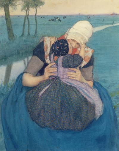 Anya és gyermeke, 1900 alkotó: Charles William Bartlett