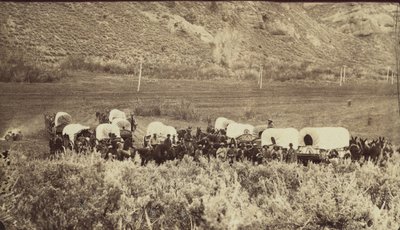 Mormon Emigrant Train, Echo Canyon, kb. 1870. alkotó: Charles William Carter