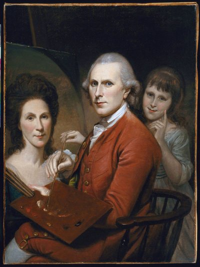Önarckép Angelicával és Rachel portréja alkotó: Charles Willson Peale