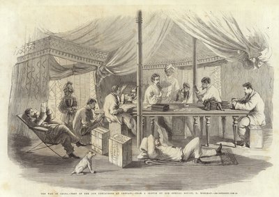 A háború Kínában – a 15. punjaubeek sátra Pehtangban alkotó: Charles Wirgman