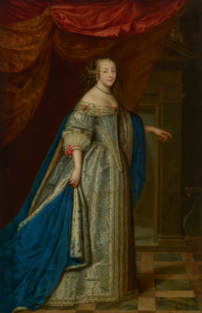 Női portré, egész alakos, a hagyomány szerint Henrietta Mária, angol királynő képmása alkotó: Charles and Henri (1603 77) Beaubrun